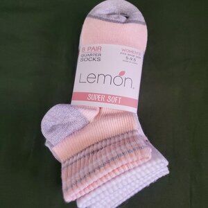 Lemon Super Soft Quarter Socks Women's 8 pair Shoe Size 5 - 9.5